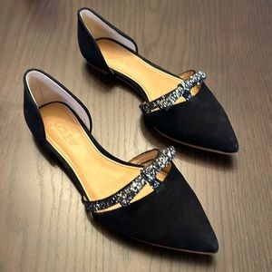 J. Crew Black Suede Pointed shoes
